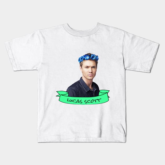 Lucas Scott Flower Crown Kids T-Shirt by lunalovebad